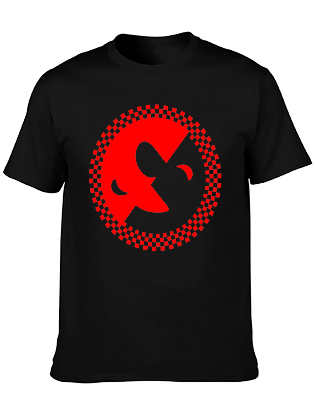 Abstract Face Graphic Black Tee