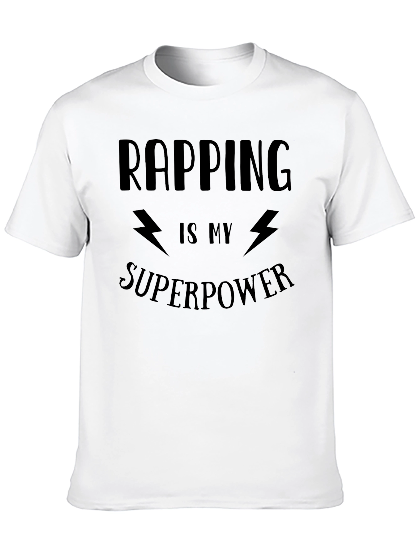 Rapping Is My Superpower Black Graphic T-Shirt