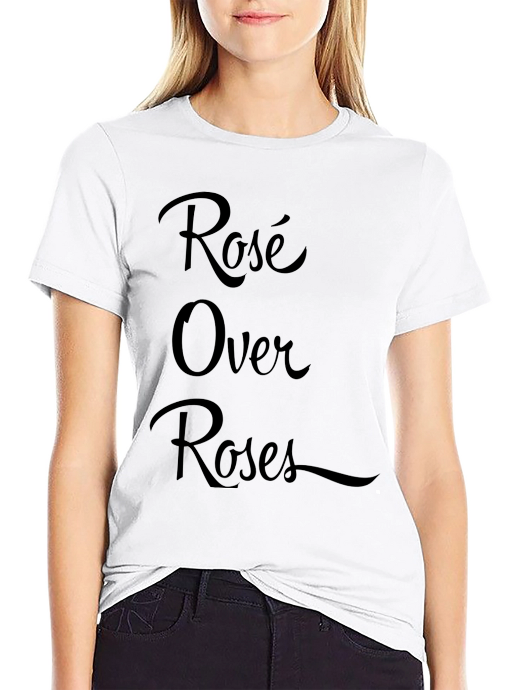 Rosé Over Roses Black Graphic Tee