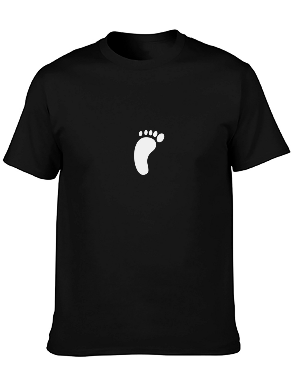 Black T-Shirt with Footprint Design