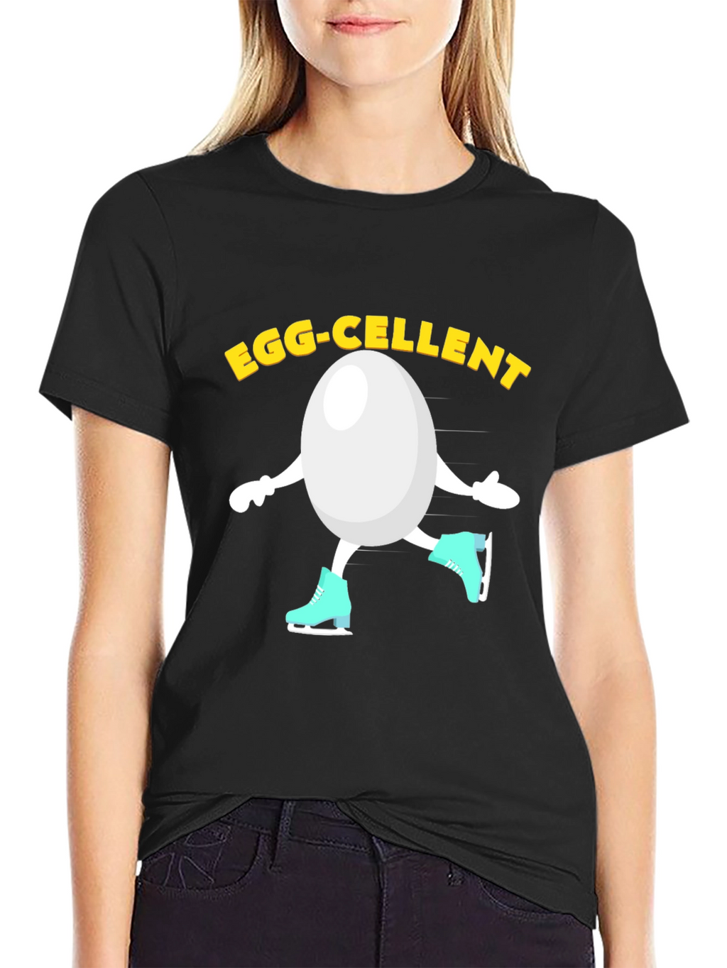 Egg-cellent Skating Egg Humor Graphic Tee
