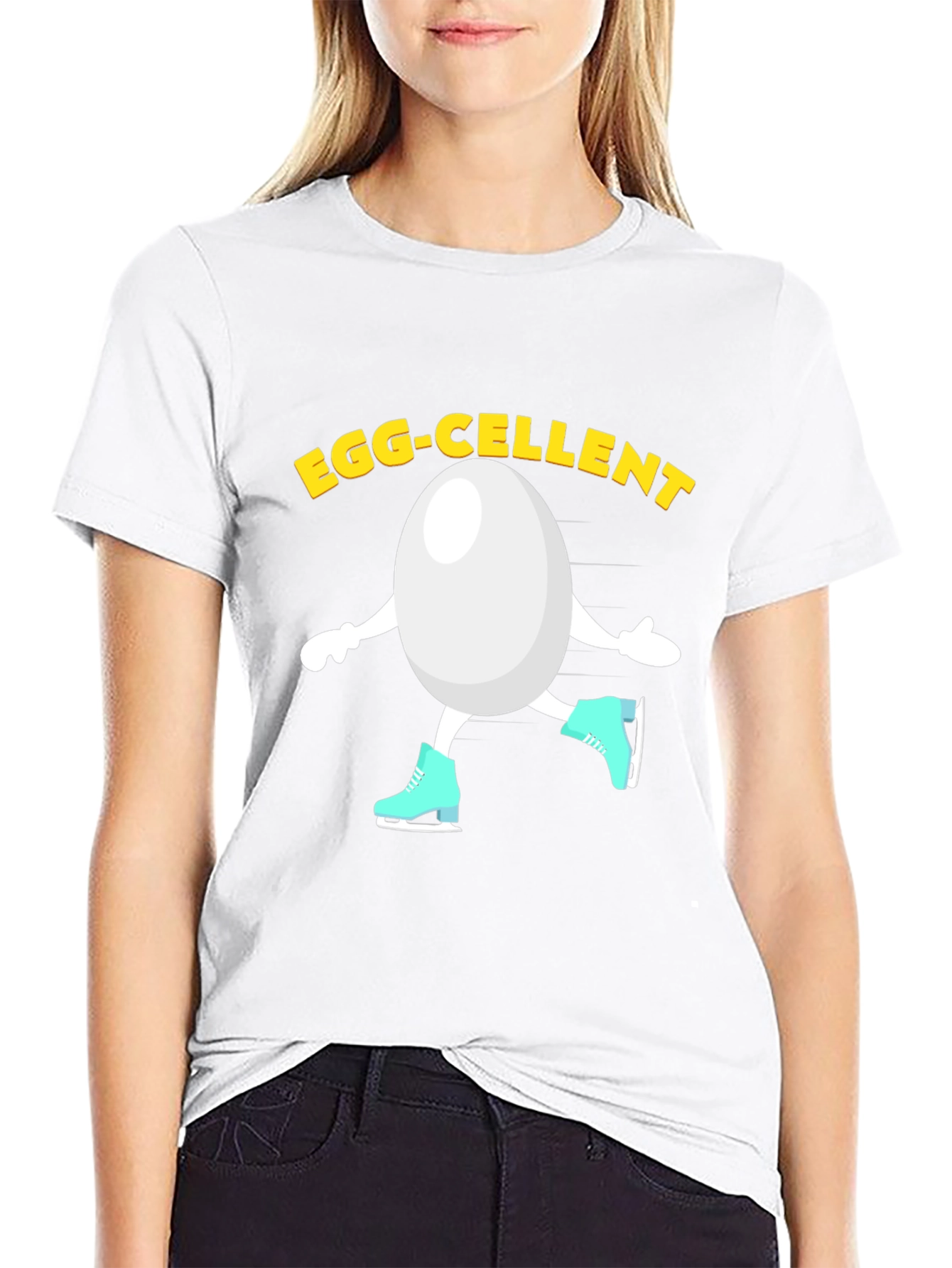 Egg-cellent Skating Egg Humor Graphic Tee