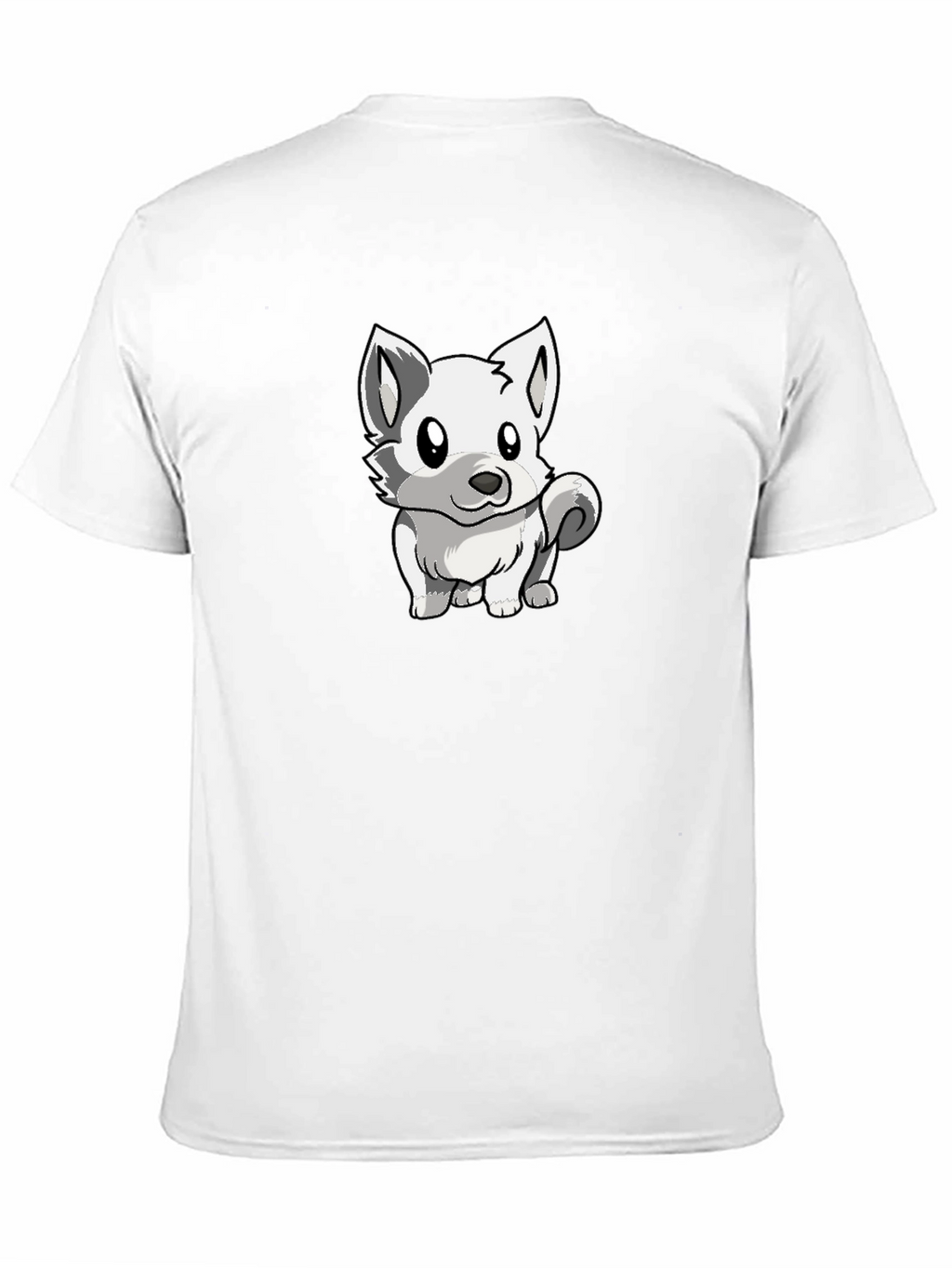 Cute White Wolf Graphic T-Shirt