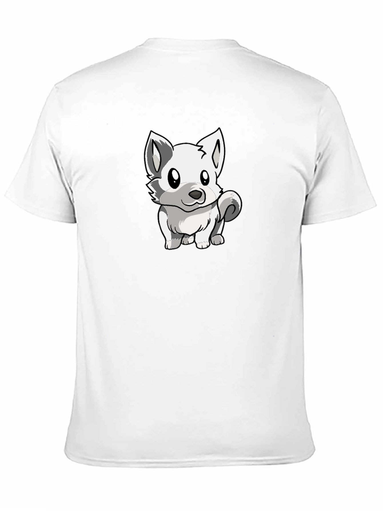 Cute White Wolf Graphic T-Shirt