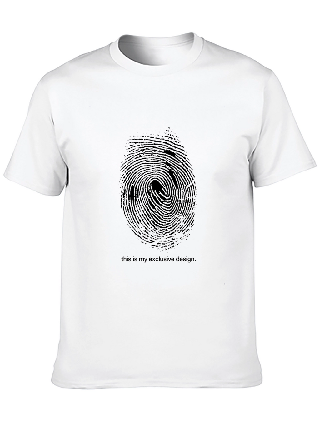 Exclusive Fingerprint Design Black T-Shirt
