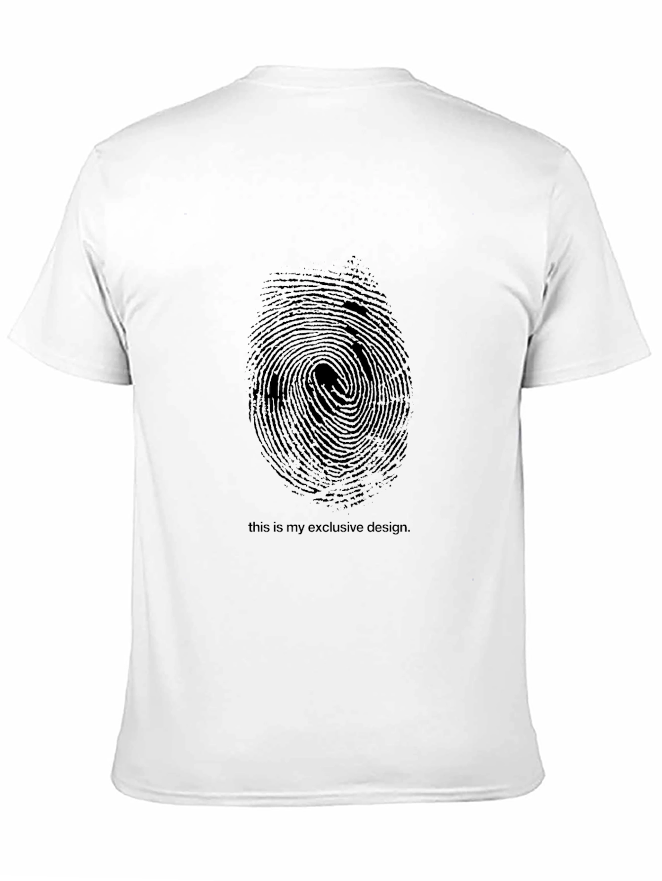 Exclusive Fingerprint Design Black T-Shirt
