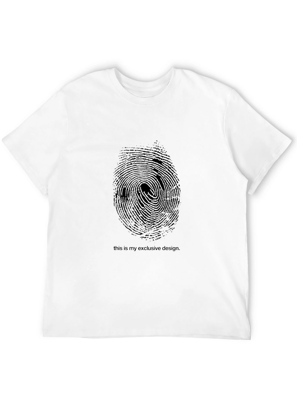 Exclusive Fingerprint Design Black T-Shirt