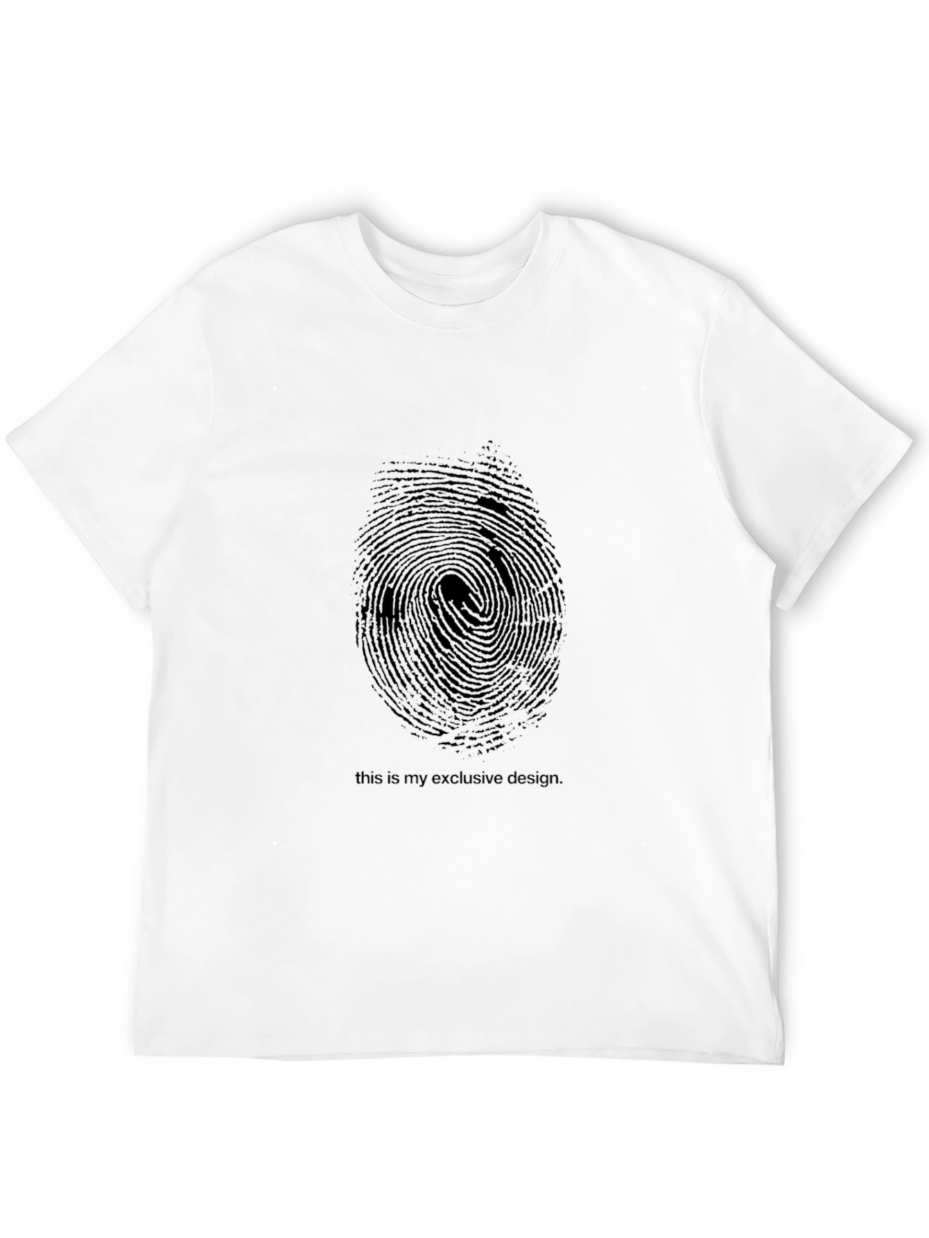 Exclusive Fingerprint Design Black T-Shirt