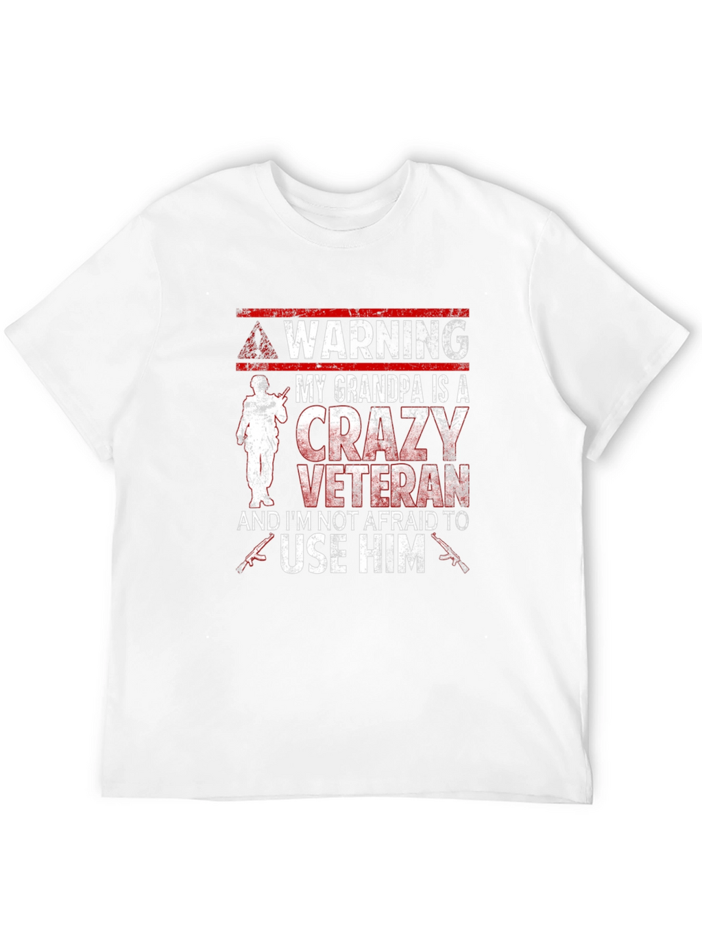Warning Crazy Veteran Grandpa T-Shirt