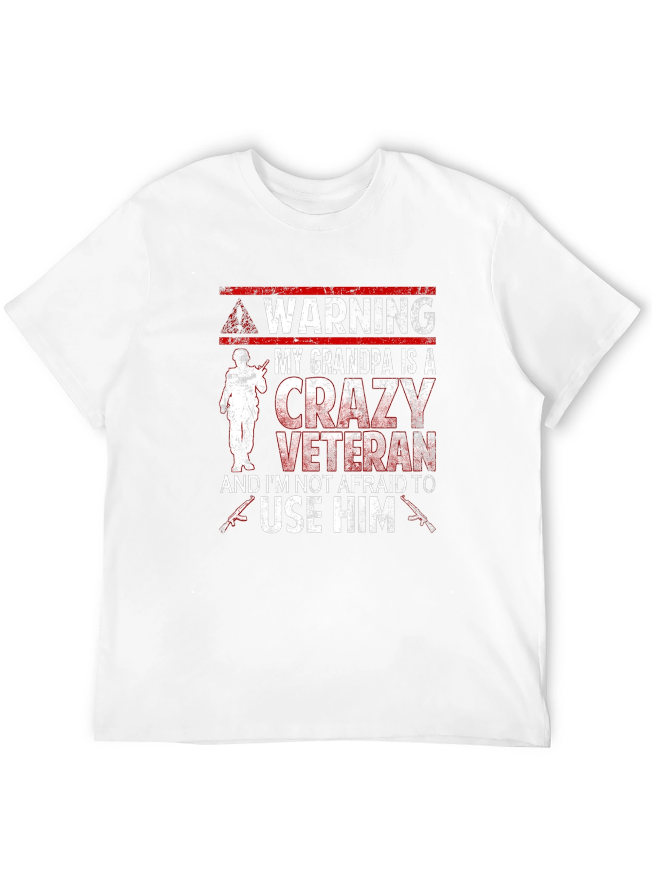 Warning Crazy Veteran Grandpa T-Shirt
