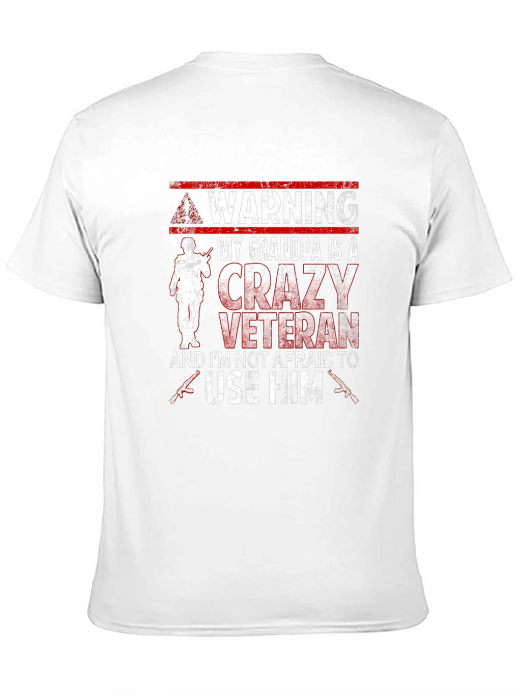 Warning Crazy Veteran Grandpa T-Shirt