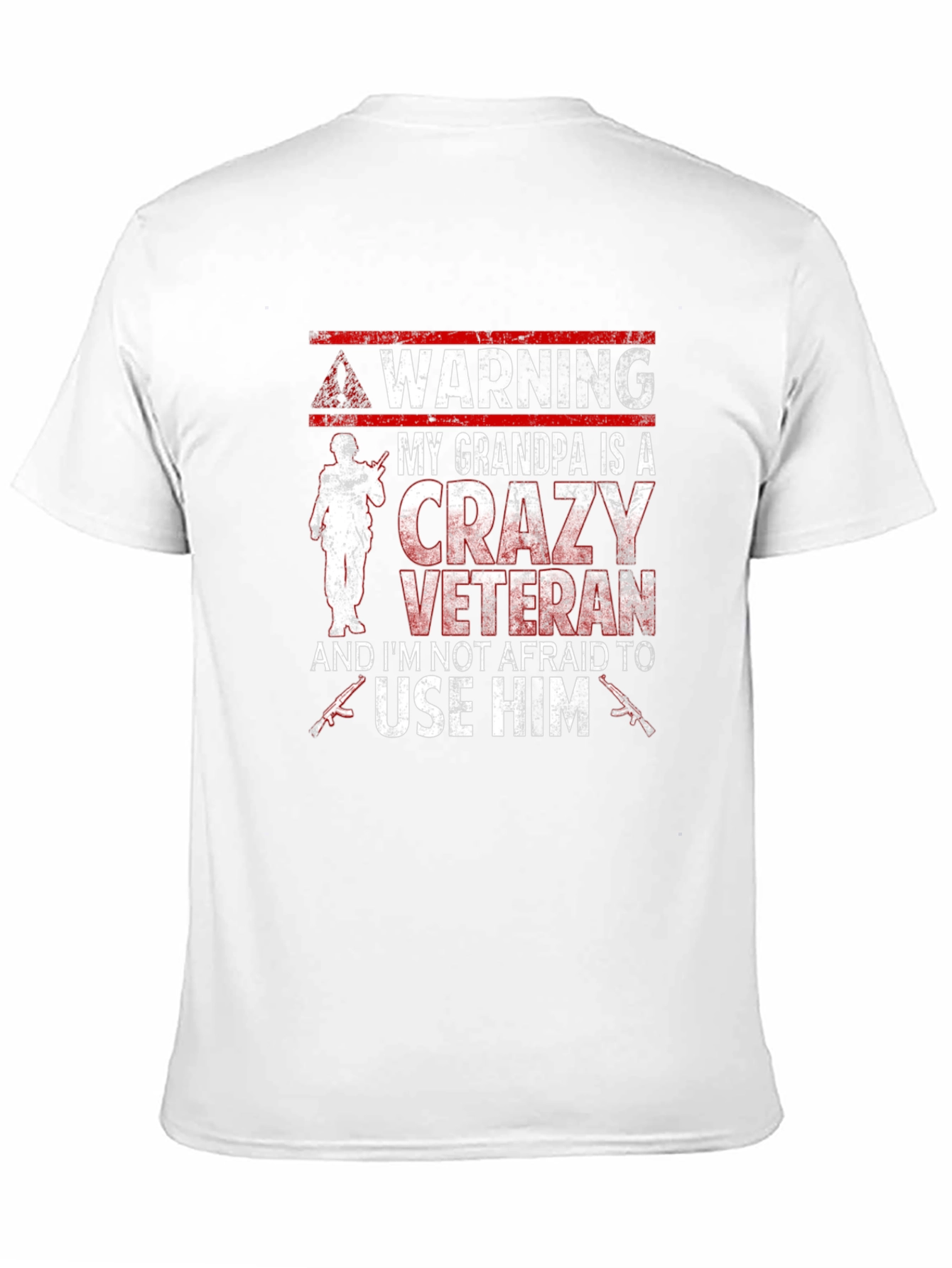 Warning Crazy Veteran Grandpa T-Shirt