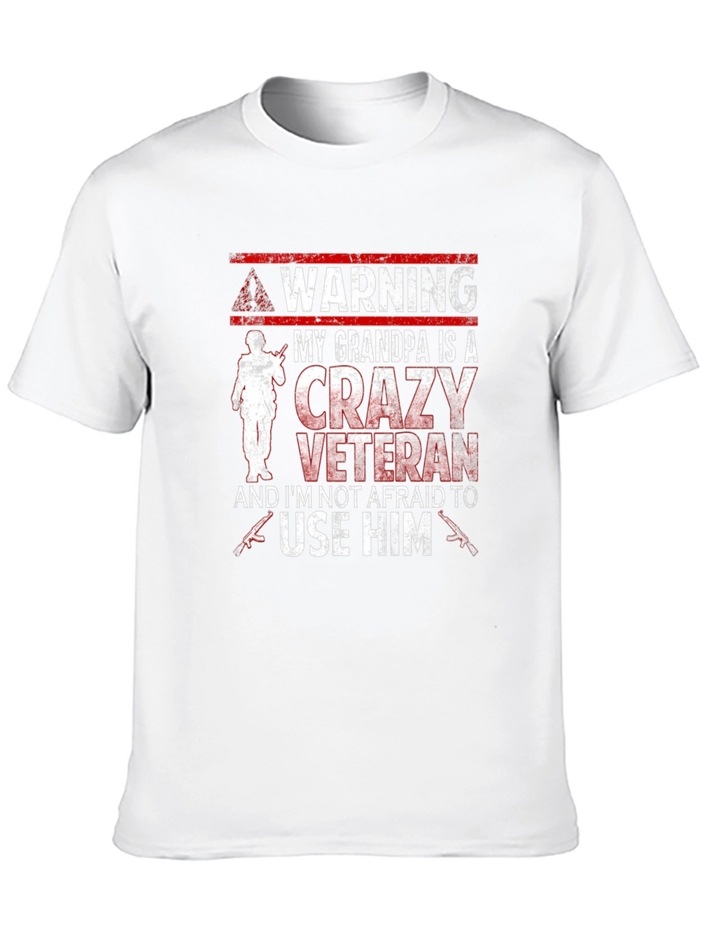Warning Crazy Veteran Grandpa T-Shirt