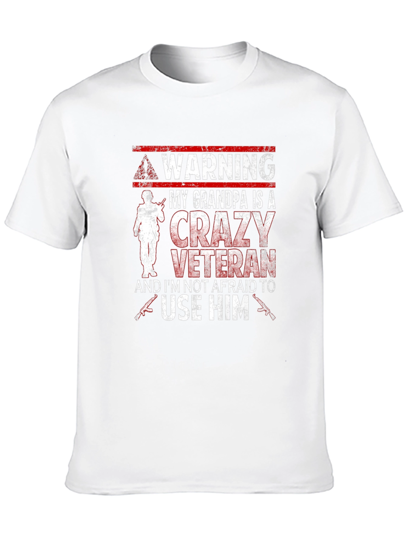 Warning Crazy Veteran Grandpa T-Shirt