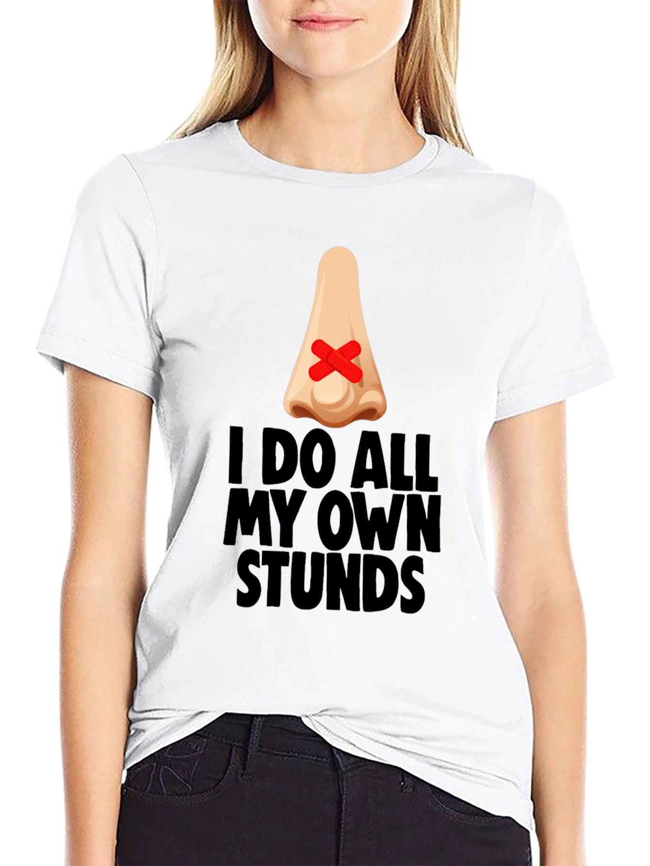Funny I Do All My Own Stunts Black T-Shirt