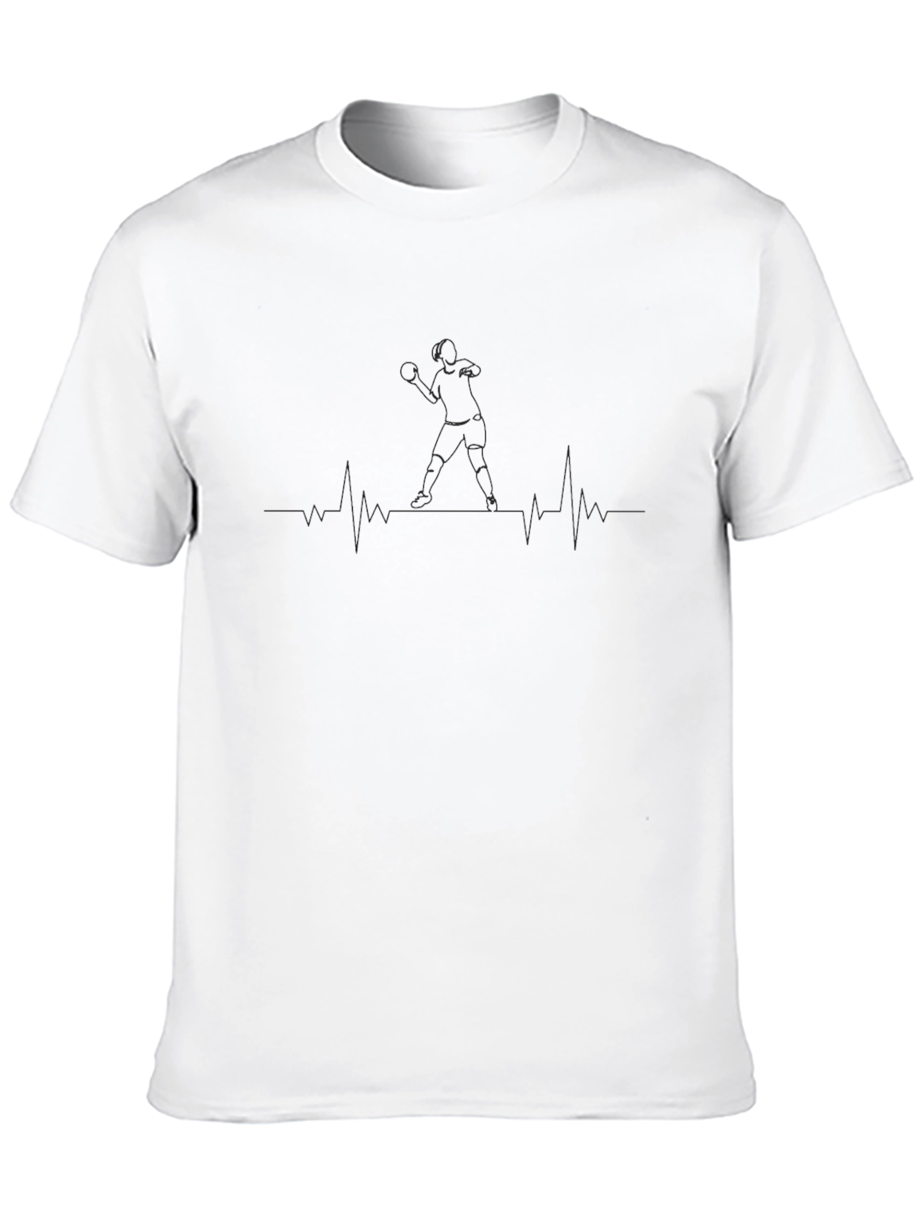 Volleyball Heartbeat T-Shirt - Black