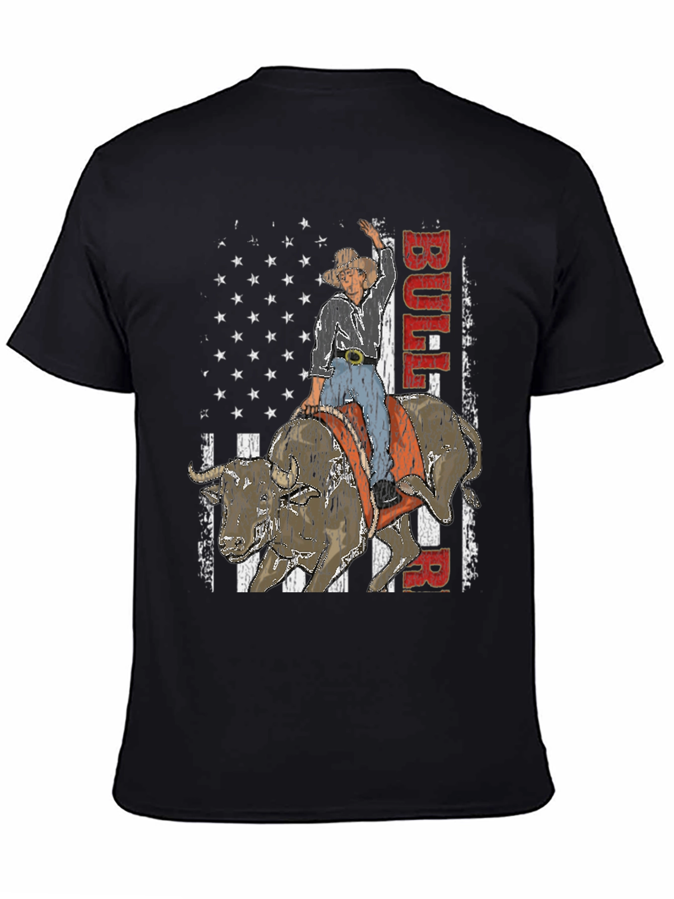 Bull Rider American Flag Graphic Tee