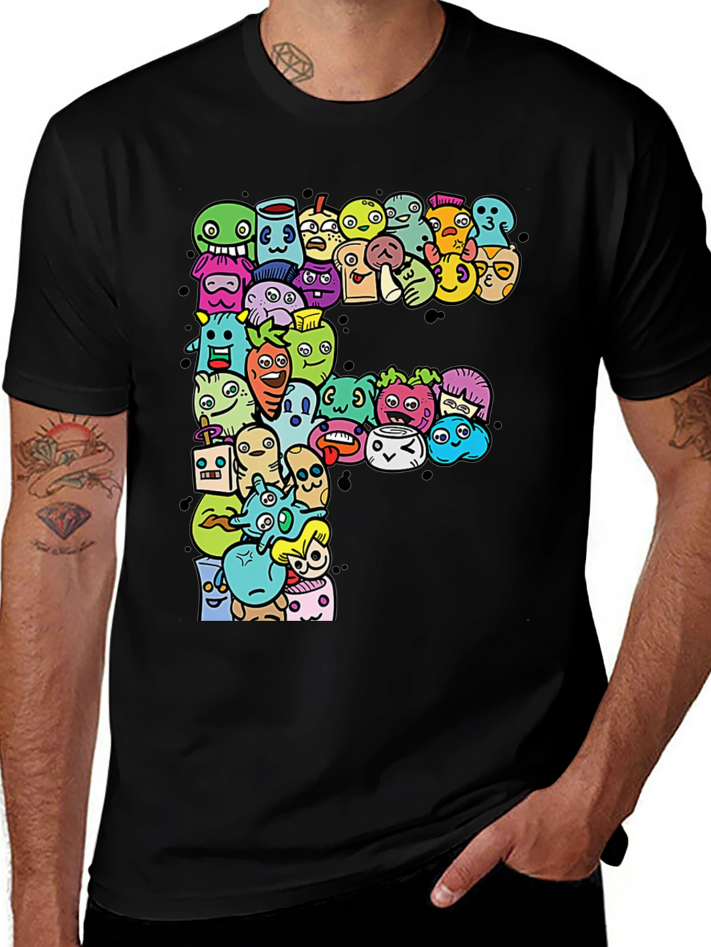 Funky F T-Shirt: Cartoon Character Graphic Tee