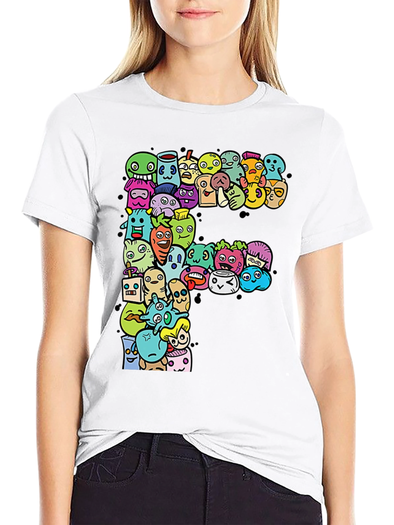 Funky F T-Shirt: Cartoon Character Graphic Tee