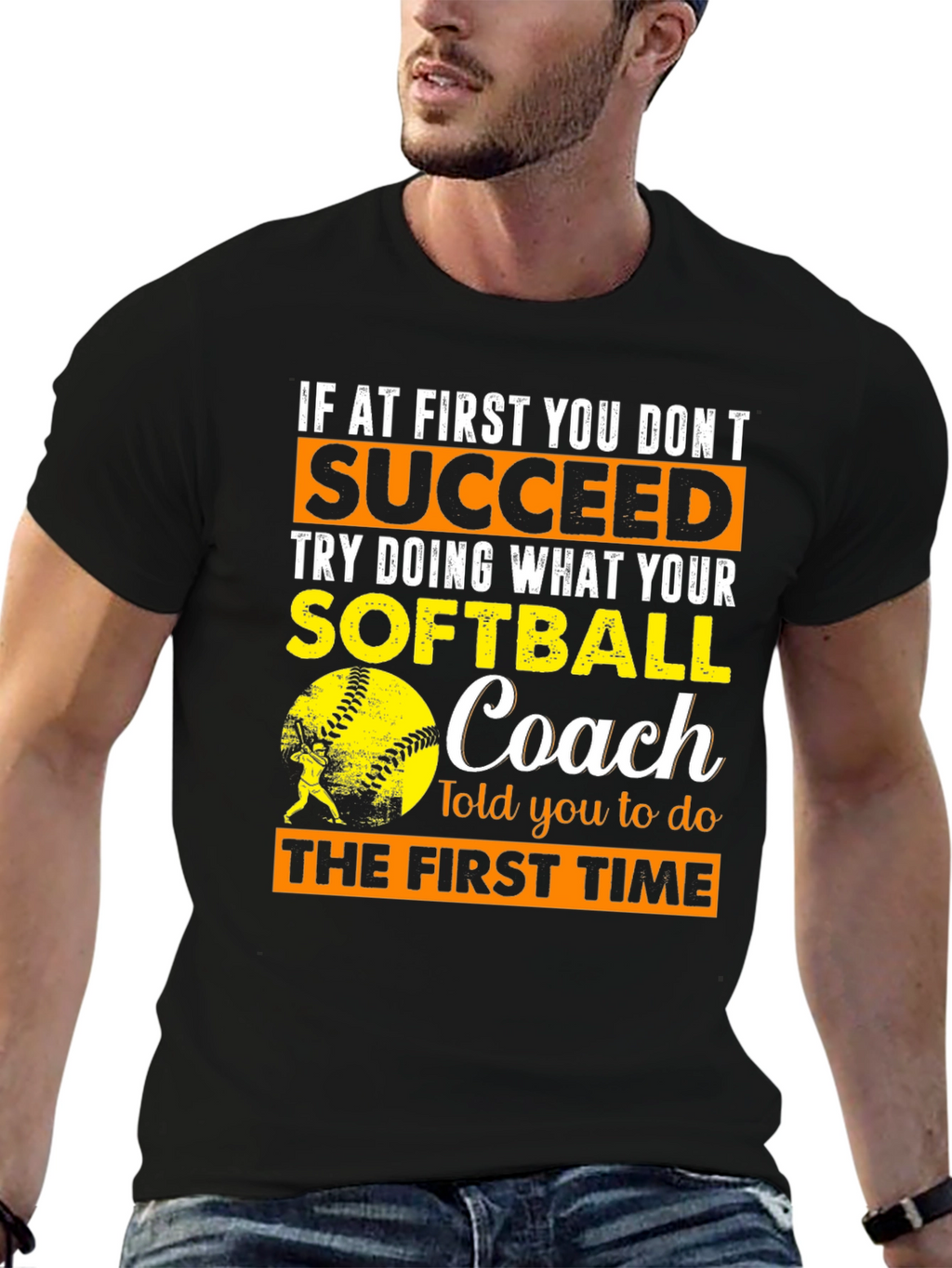 Softball Coach T-Shirt - Succeed Advice Tee