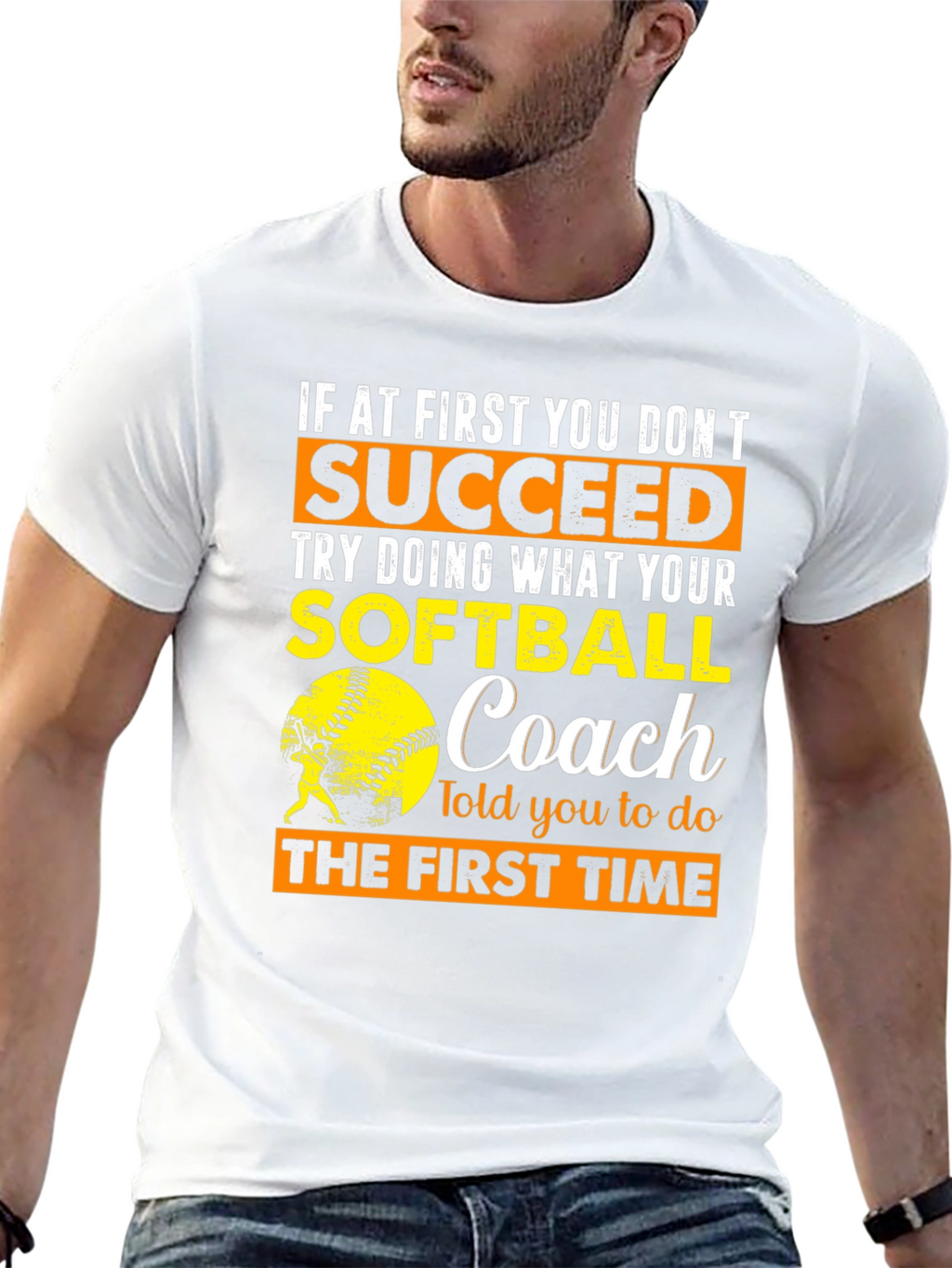 Softball Coach T-Shirt - Succeed Advice Tee