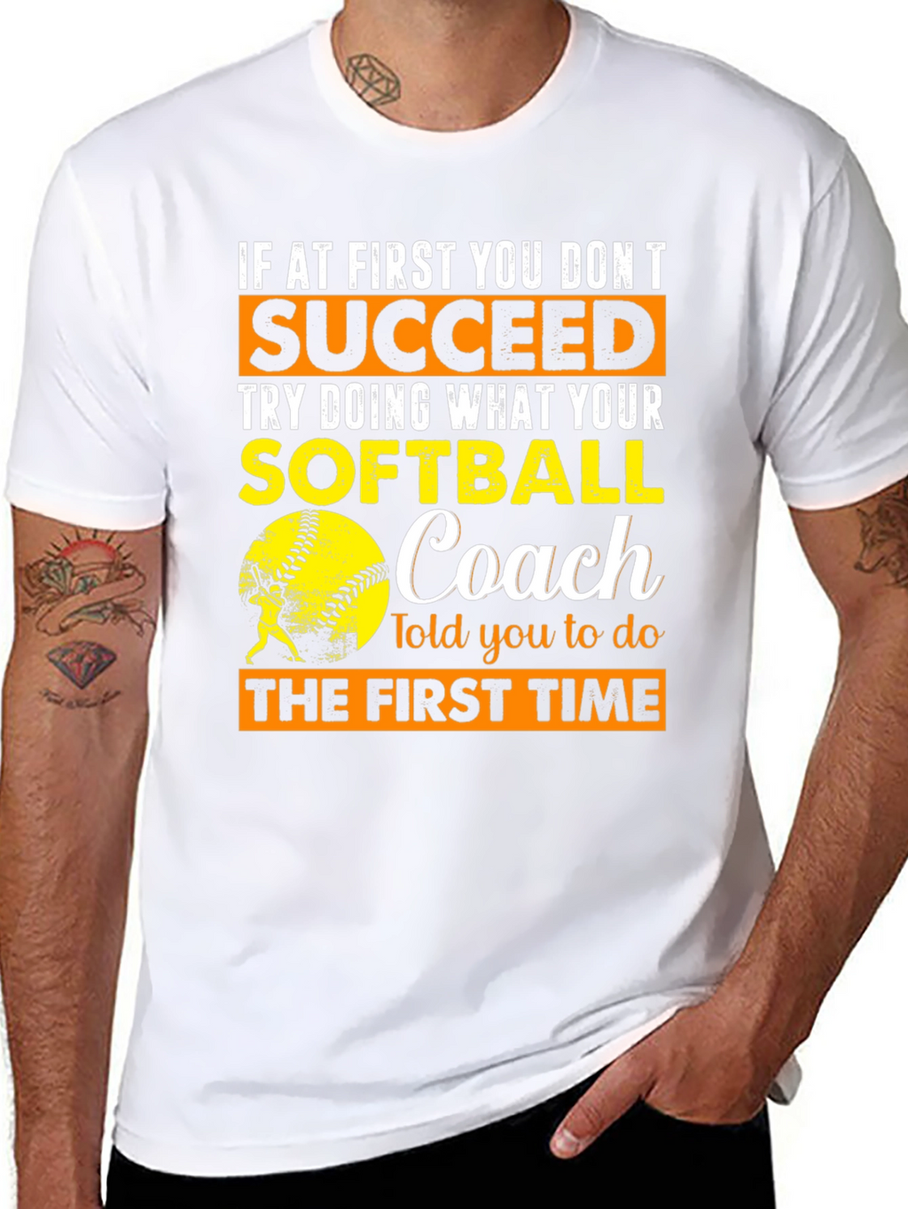 Softball Coach T-Shirt - Succeed Advice Tee