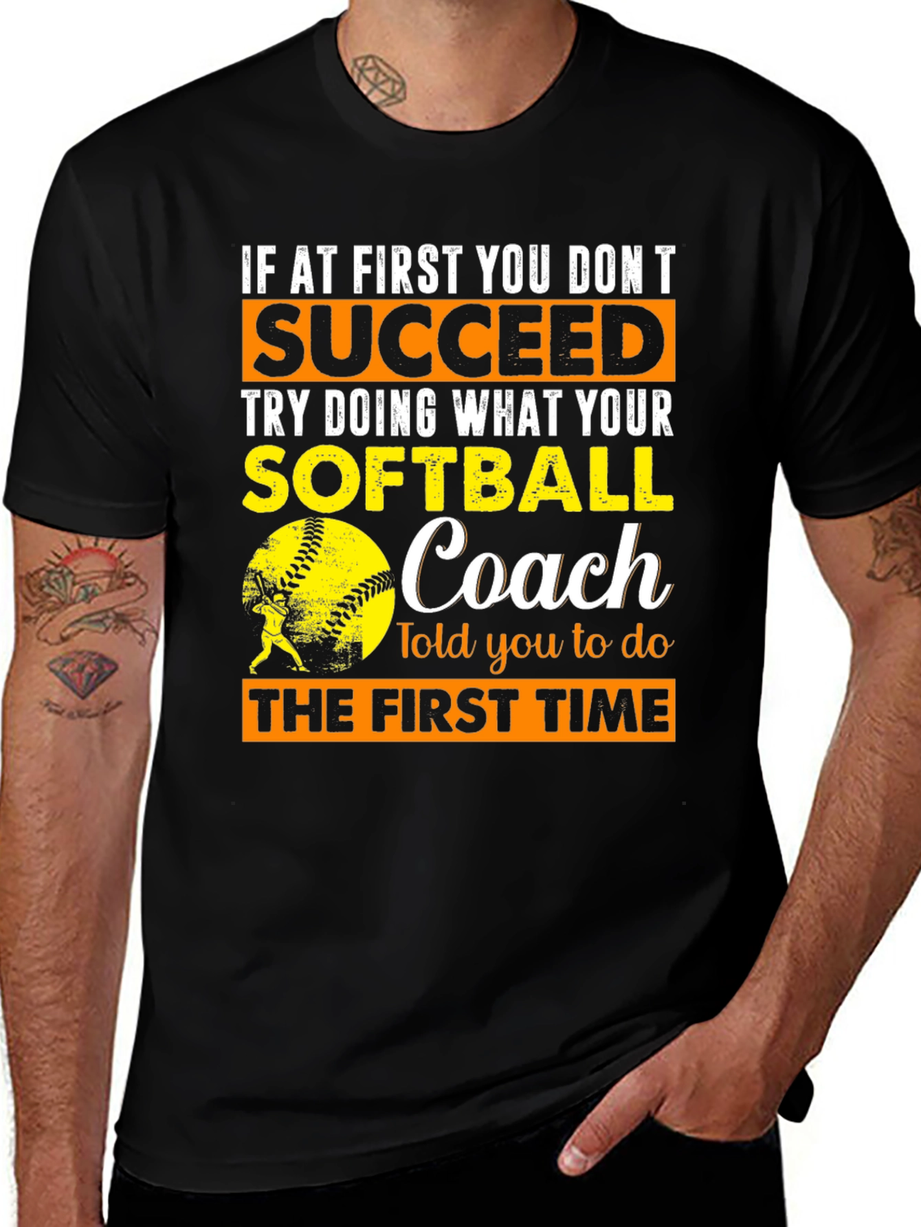 Softball Coach T-Shirt - Succeed Advice Tee