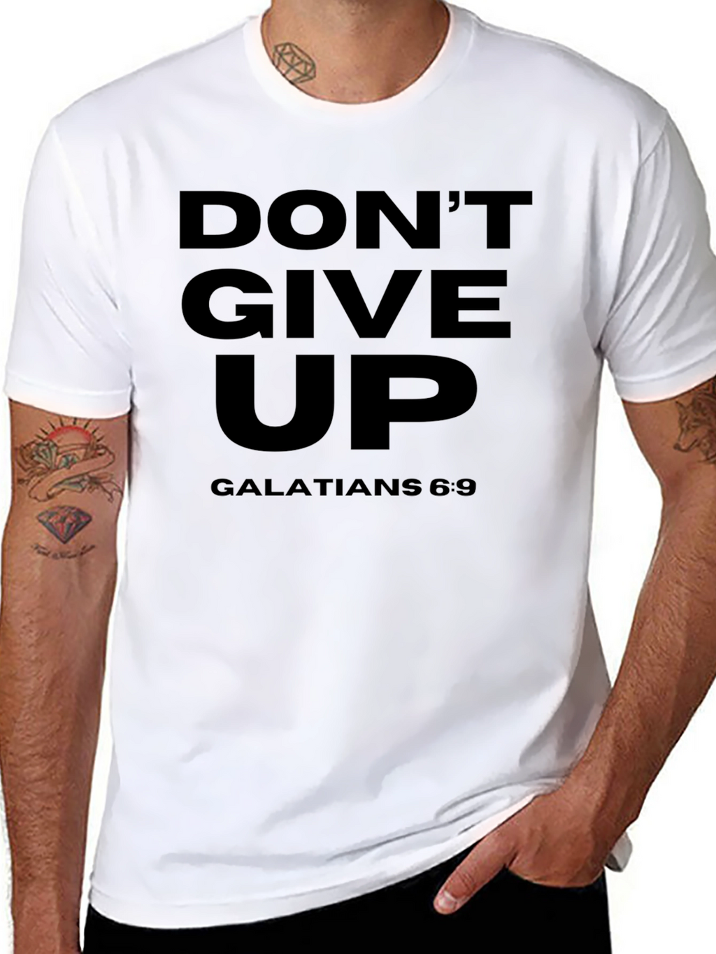 Dont Give Up Graphic Tee - Galatians 6:9