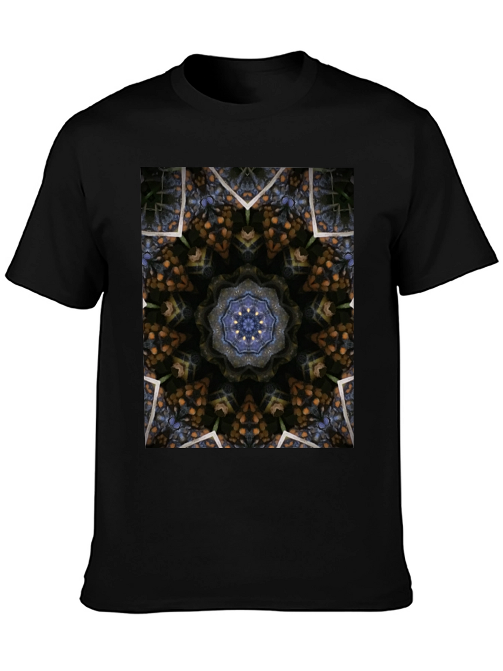 Kaleidoscope Pattern Black T-Shirt