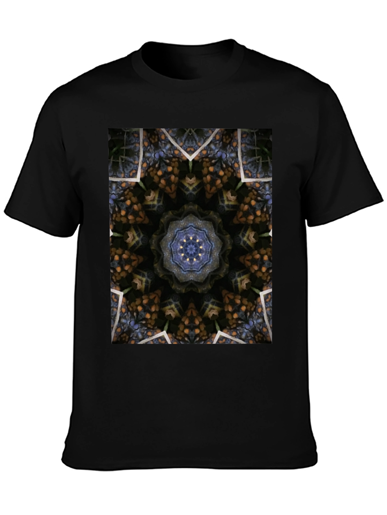 Kaleidoscope Pattern Black T-Shirt