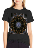 Kaleidoscope Pattern Black T-Shirt