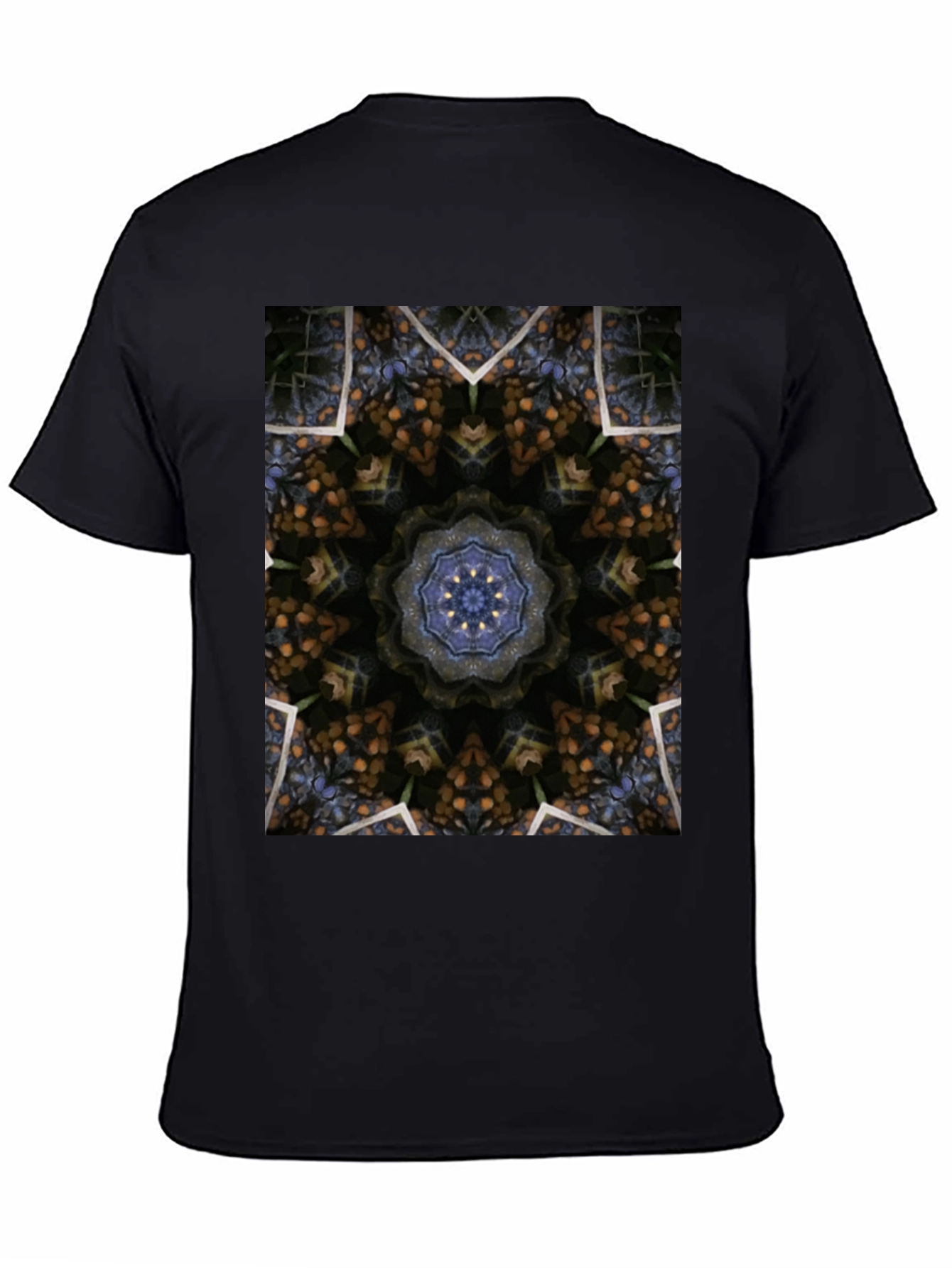 Kaleidoscope Pattern Black T-Shirt