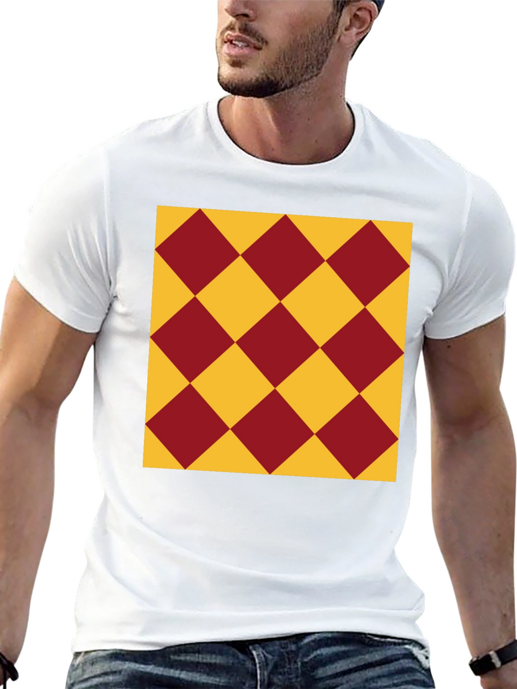 Diamond Pattern Tee - Stylish Casual Wear