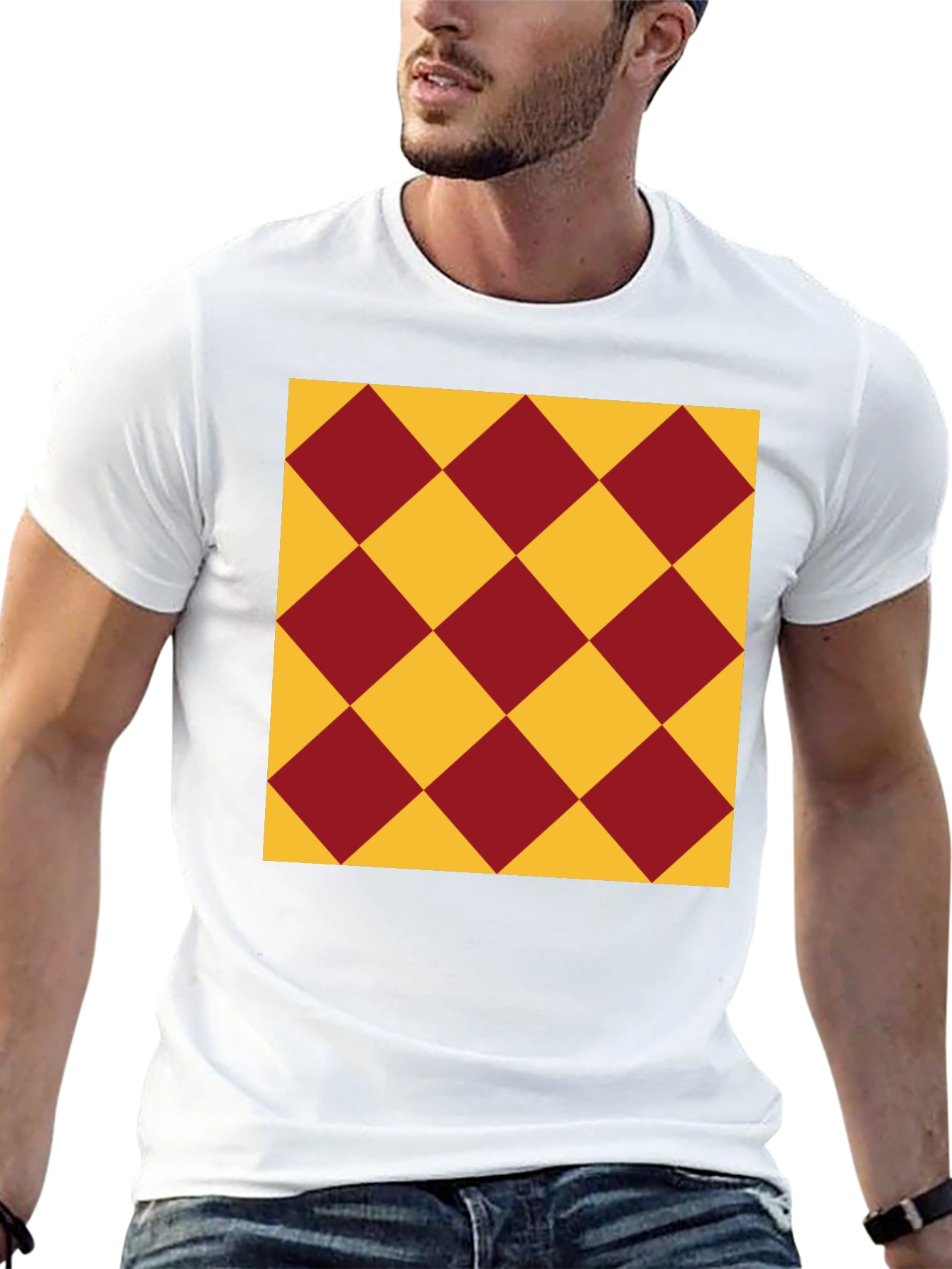 Diamond Pattern Tee - Stylish Casual Wear