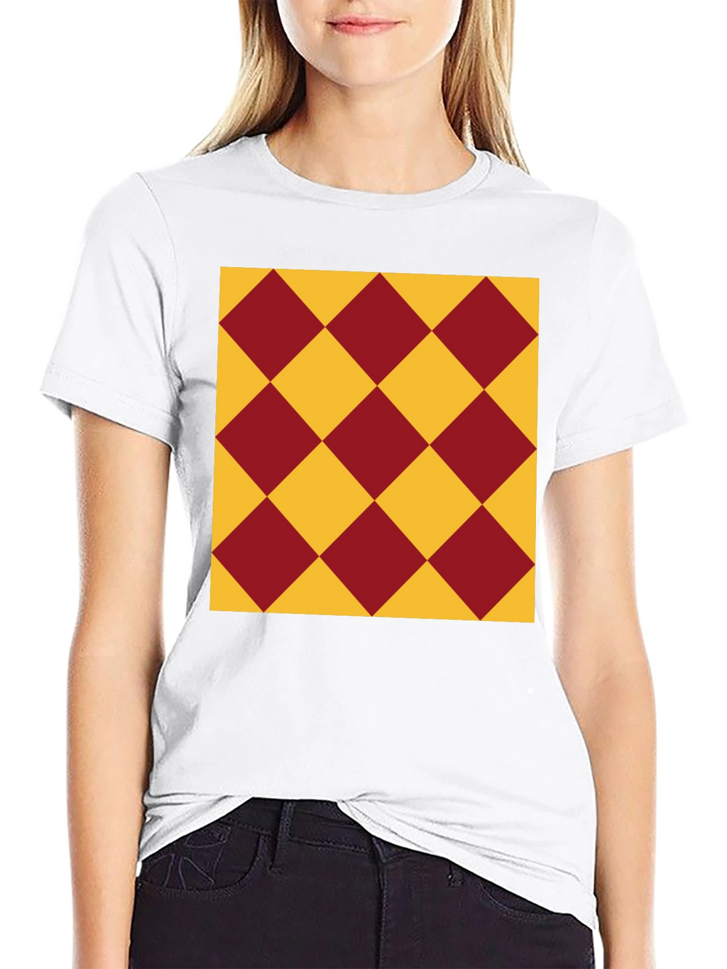 Diamond Pattern Tee - Stylish Casual Wear