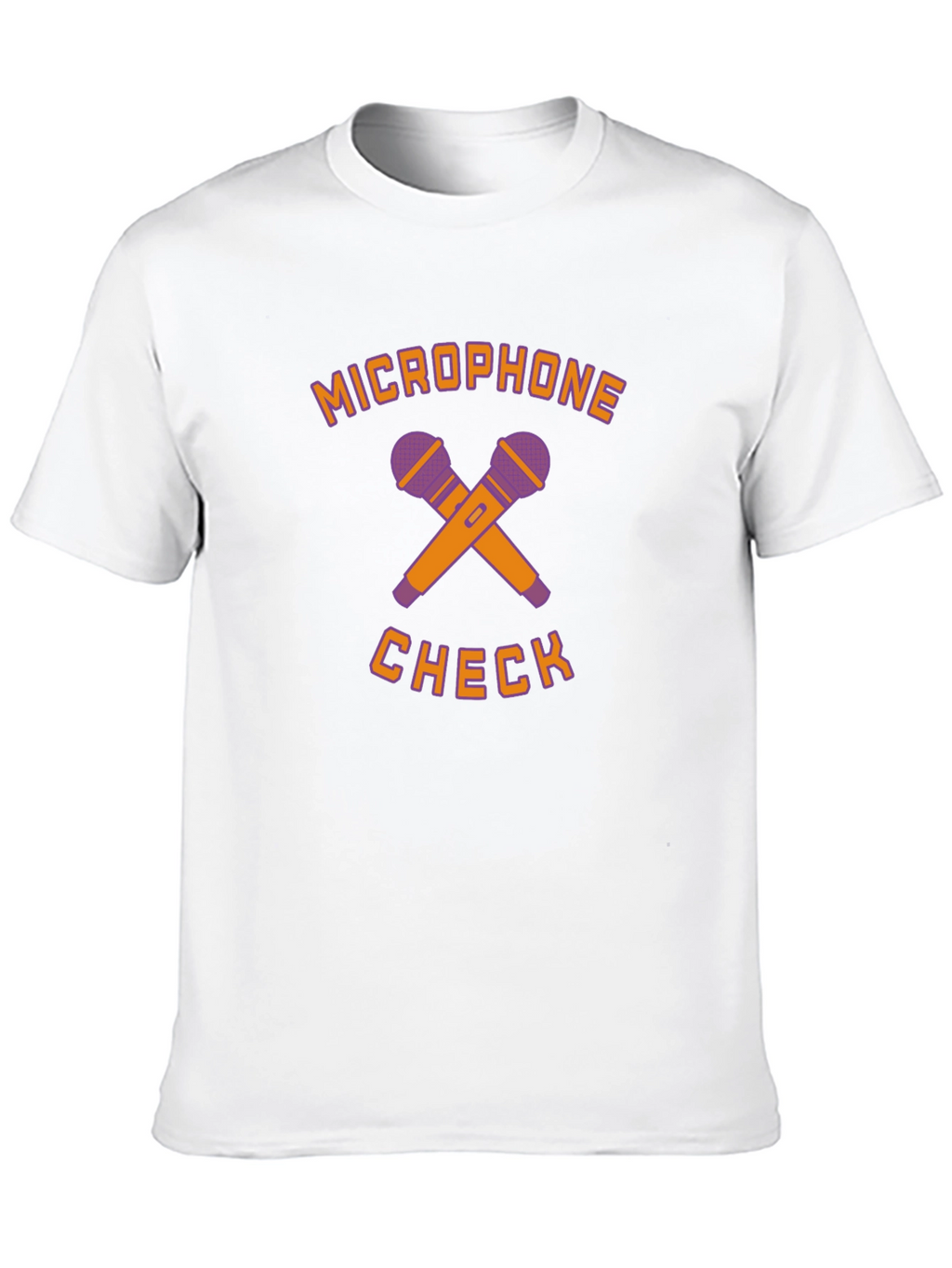 Microphone Check Graphic Print Black T-Shirt