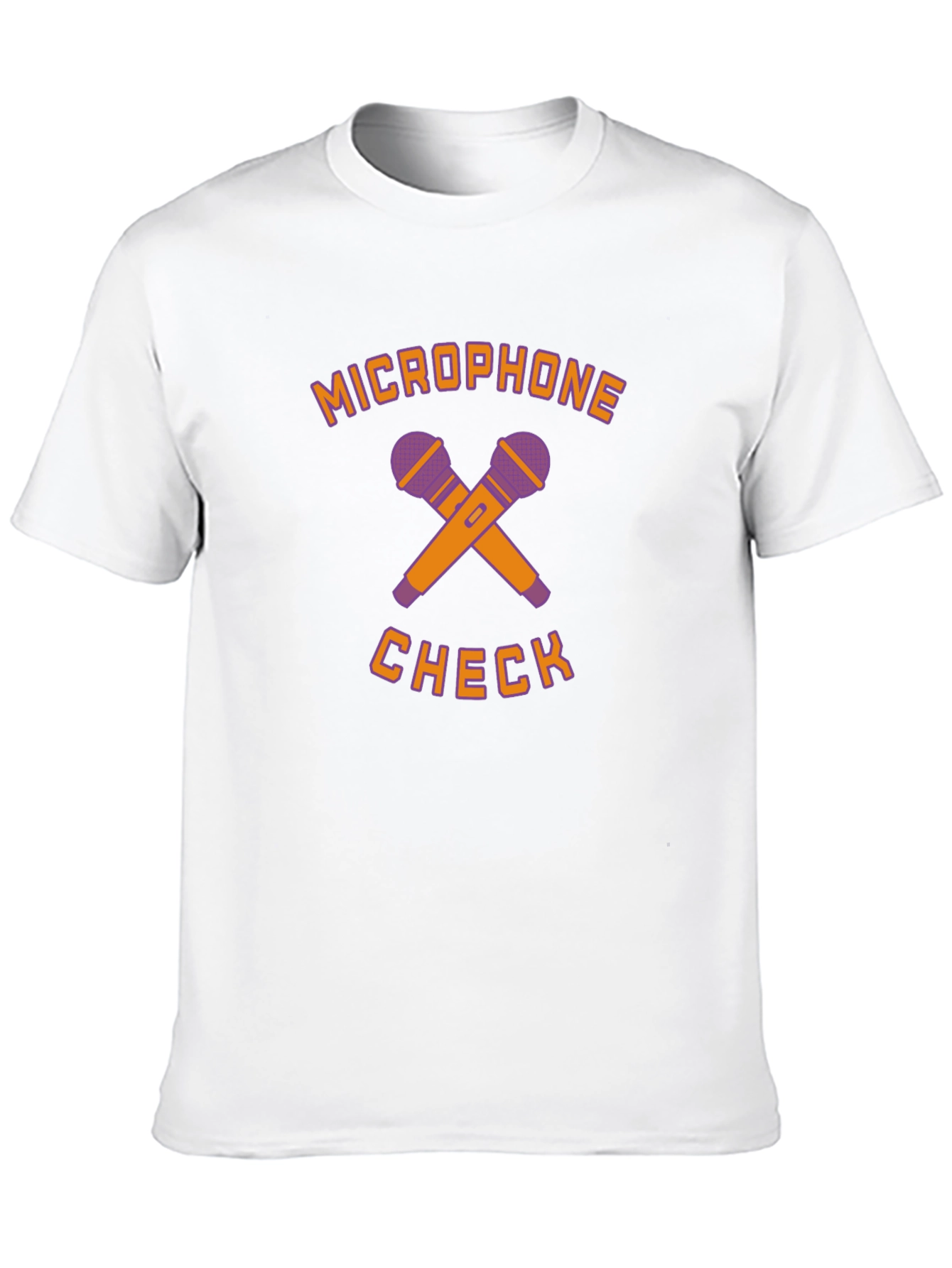 Microphone Check Graphic Print Black T-Shirt