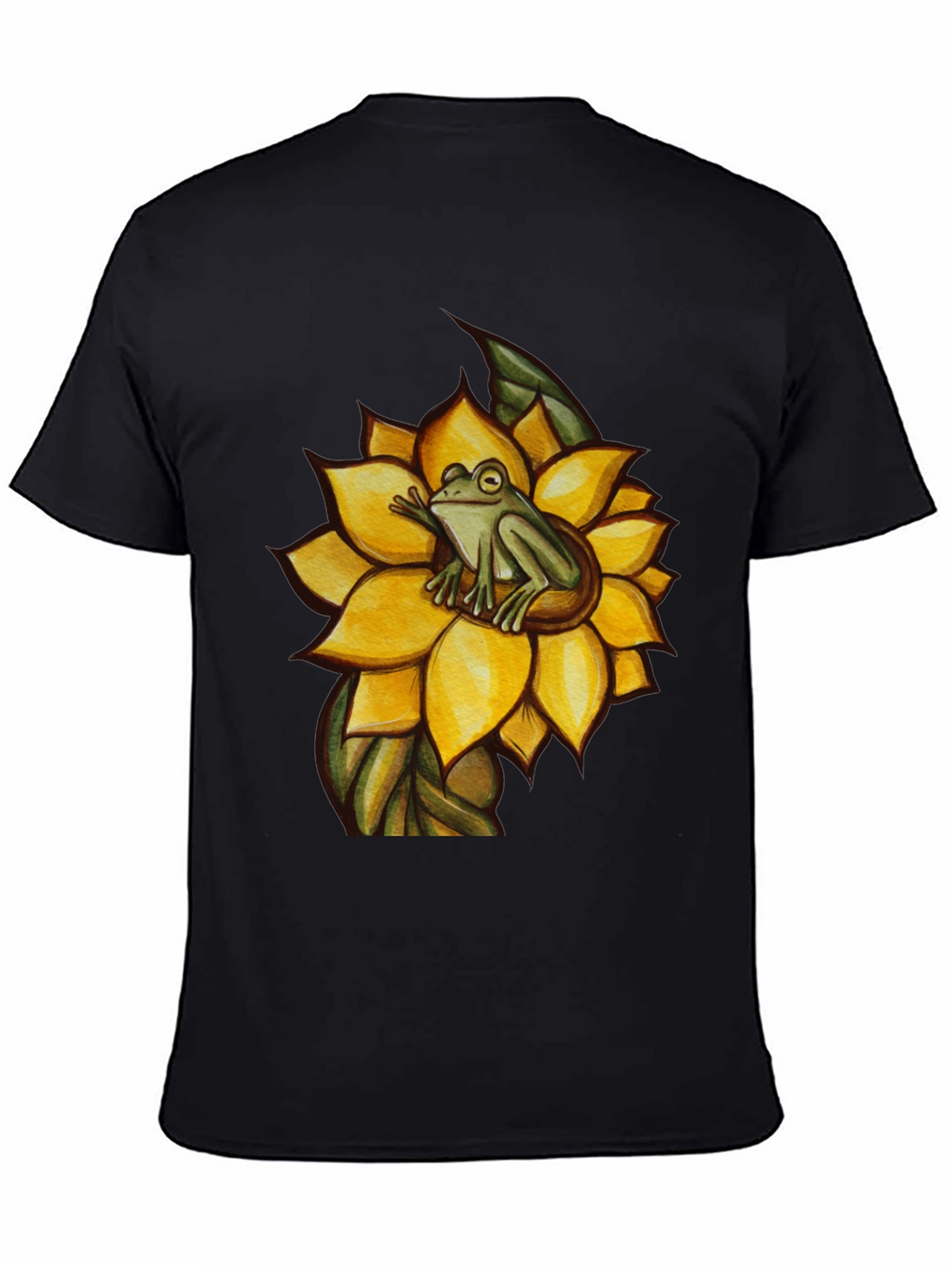 Frog on Sunflower Graphic T-Shirt