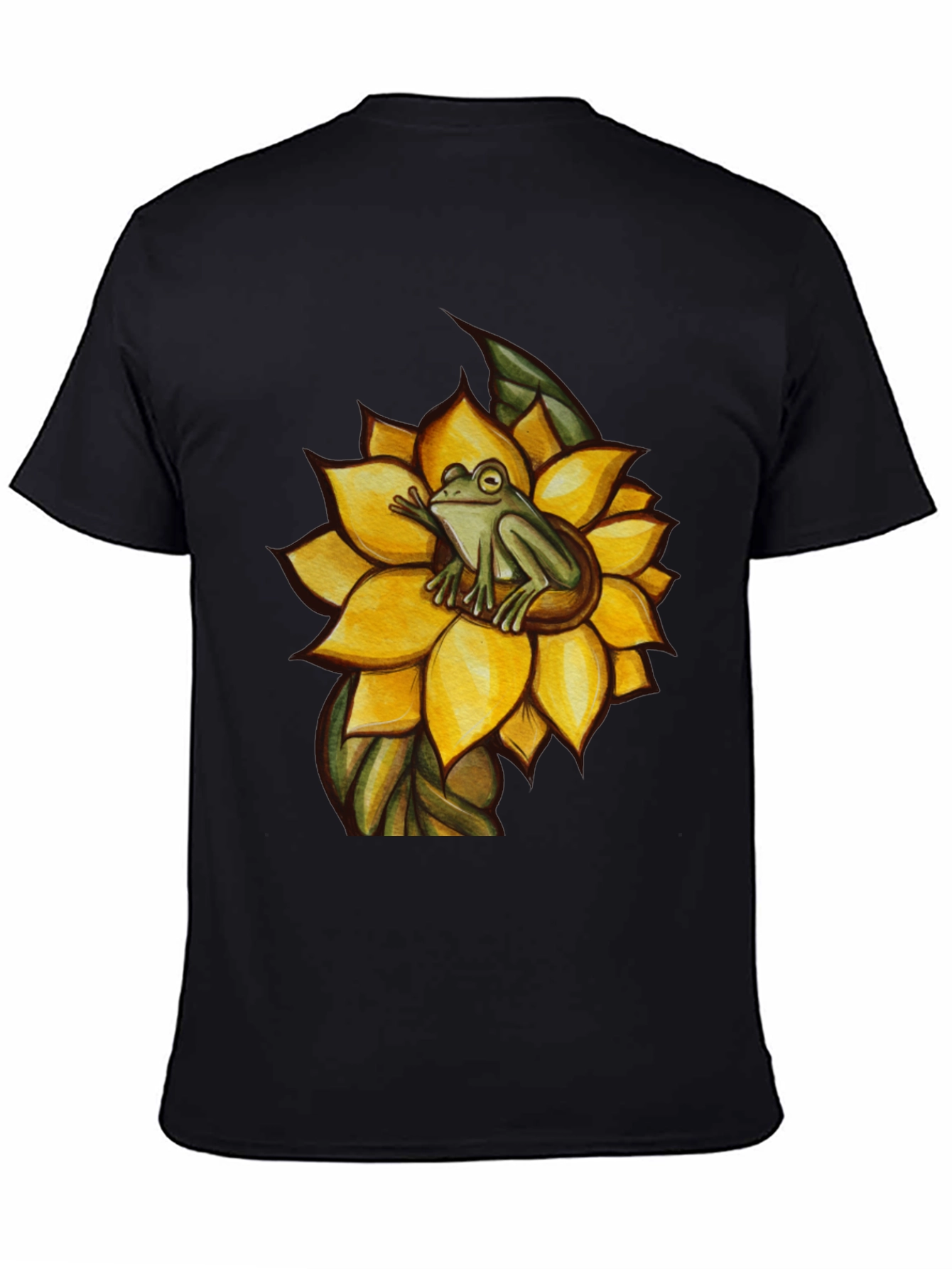 Frog on Sunflower Graphic T-Shirt