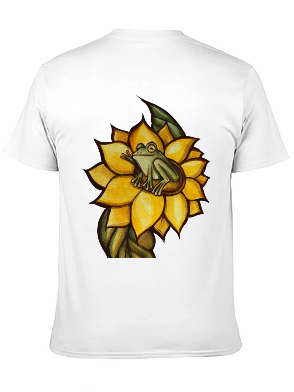 Frog on Sunflower Graphic T-Shirt