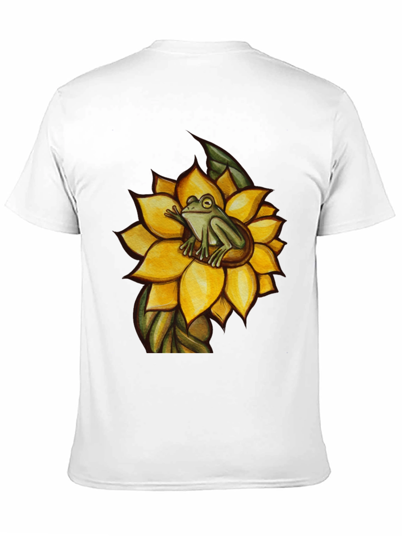 Frog on Sunflower Graphic T-Shirt