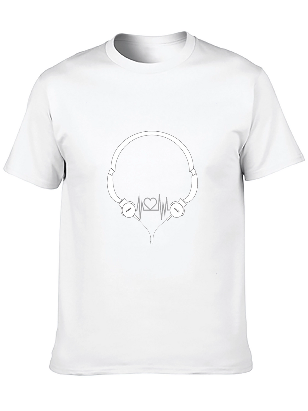 I Love Music Headphone Heartbeat T-Shirt