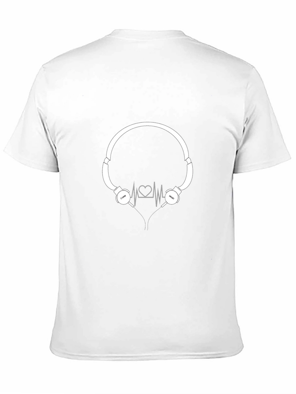 I Love Music Headphone Heartbeat T-Shirt
