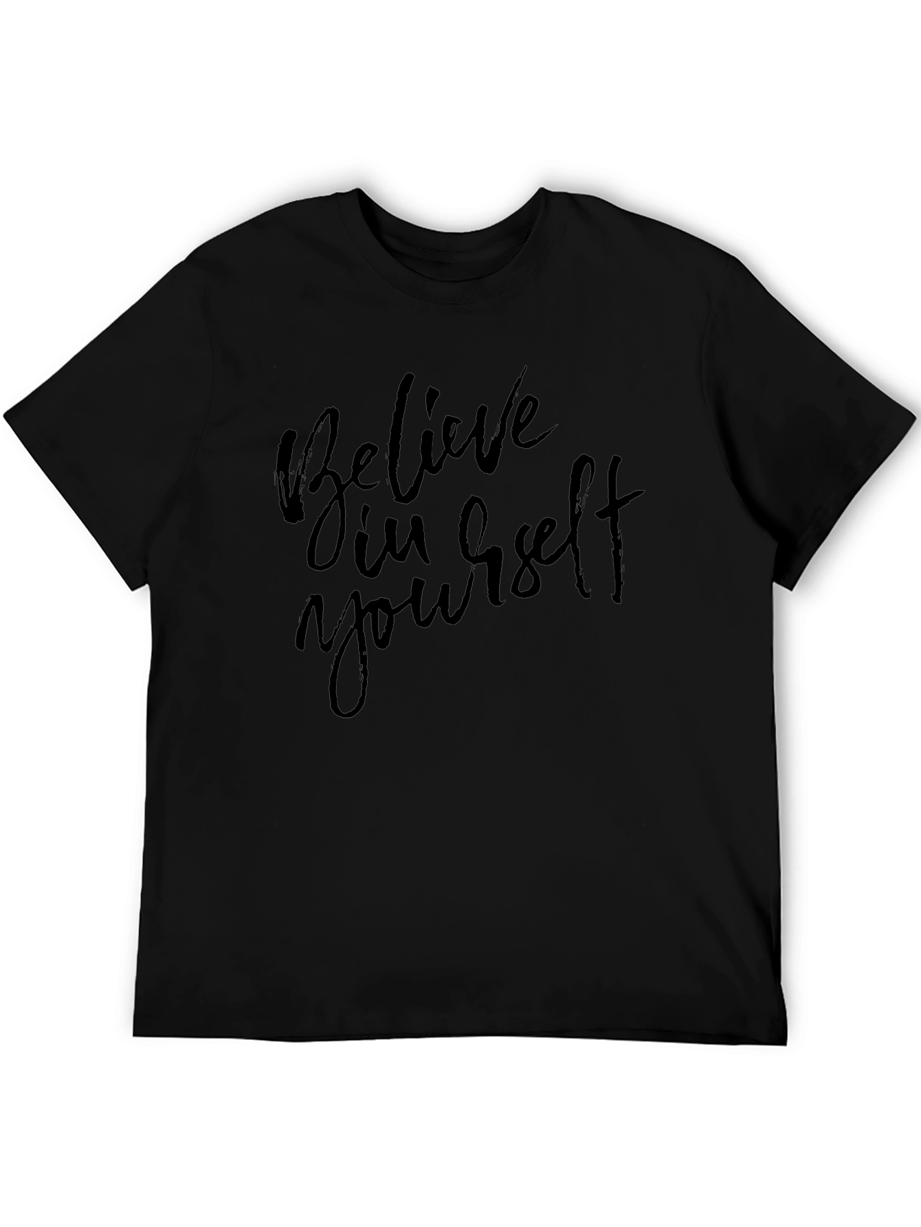 Believe In Yourself Graphic Black T-Shirt