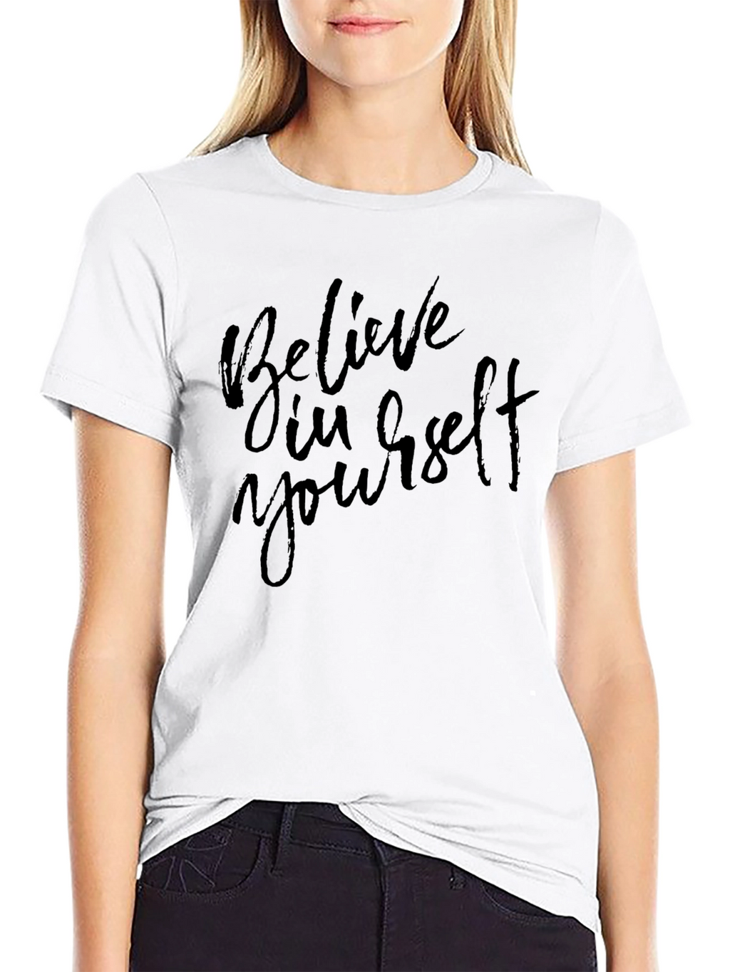 Believe In Yourself Graphic Black T-Shirt