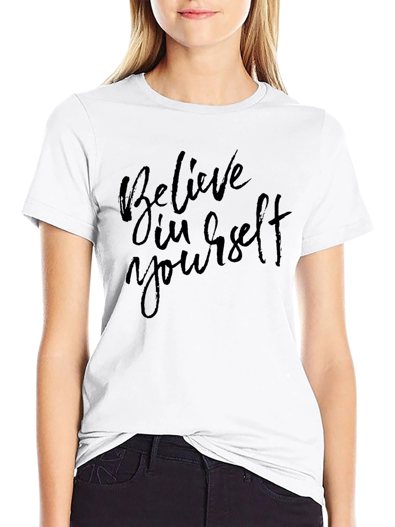 Believe In Yourself Graphic Black T-Shirt