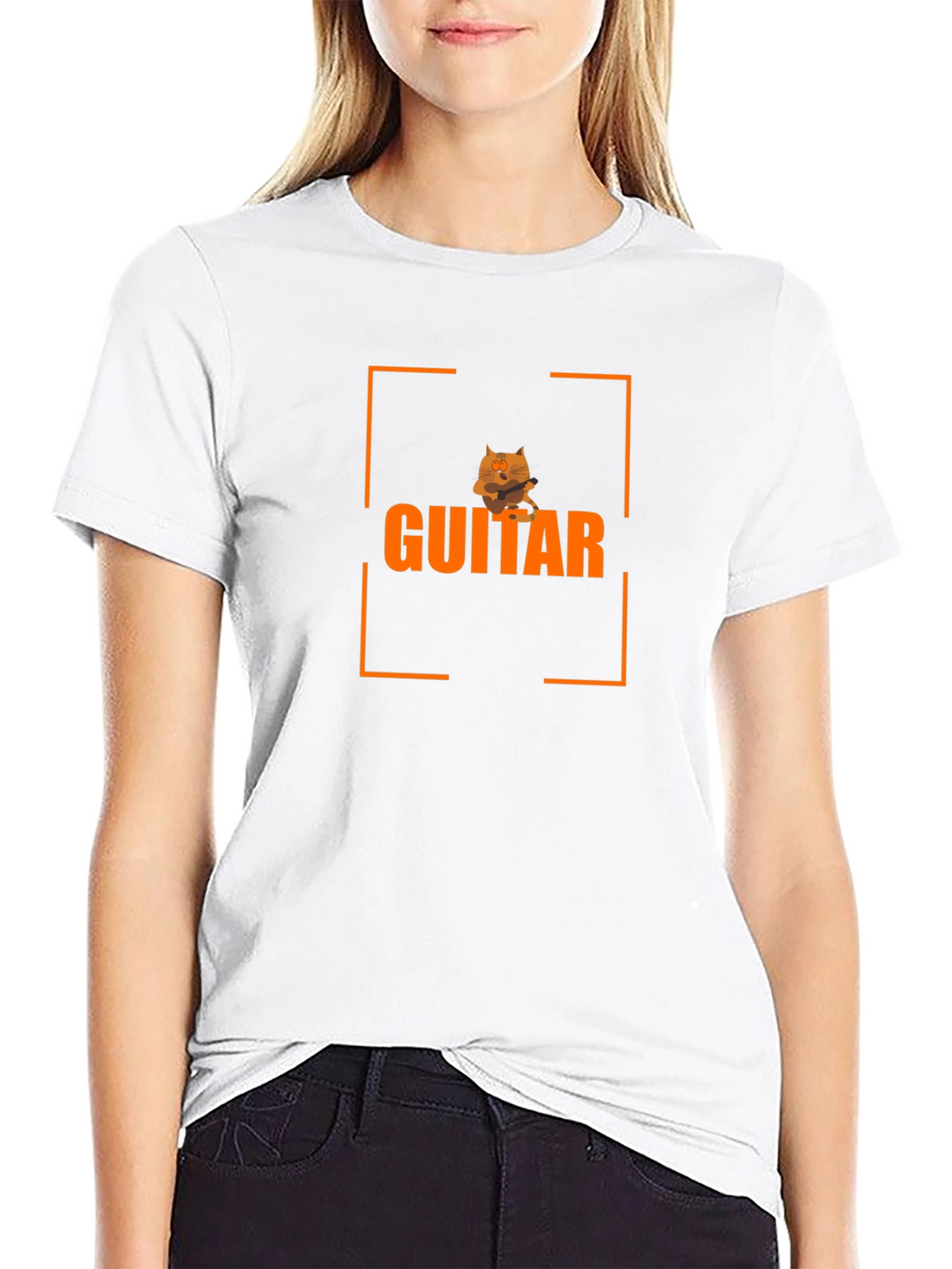 Guitar Cat Graphic T-Shirt