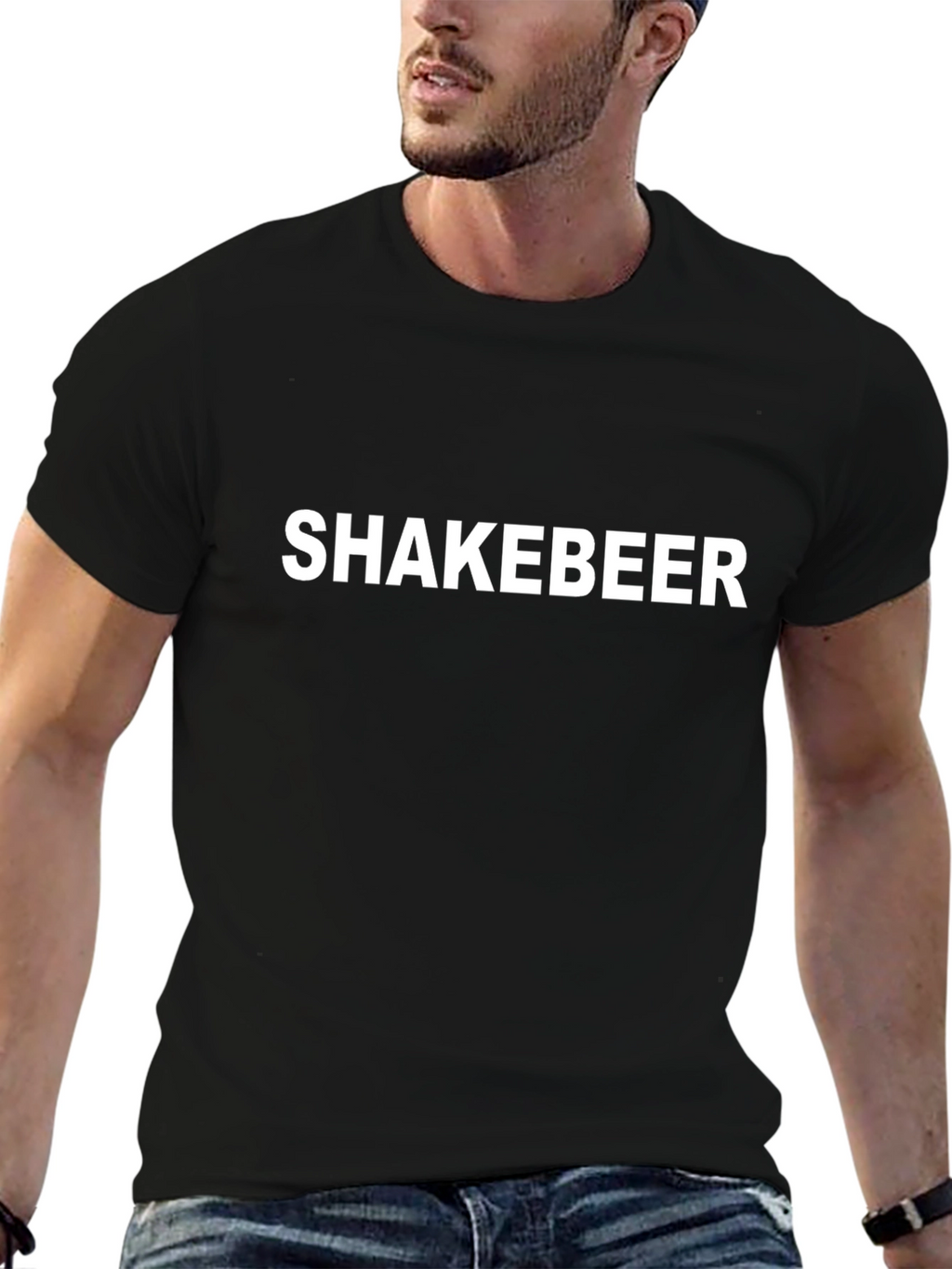 Shakebeer Graphic T-Shirt - Black Casual Tee