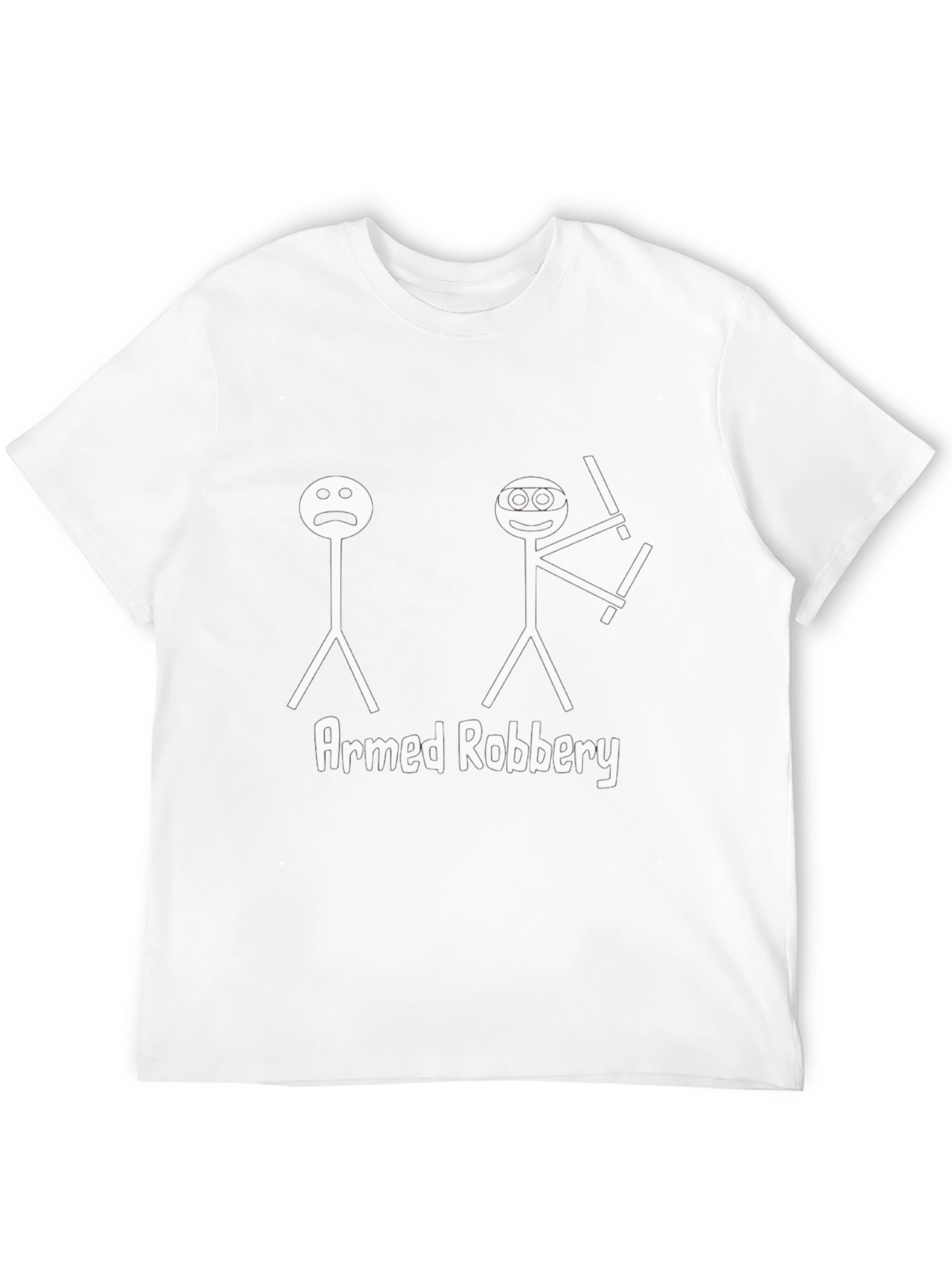 Armed Robbery Stick Figure Graphic Tee - Black
