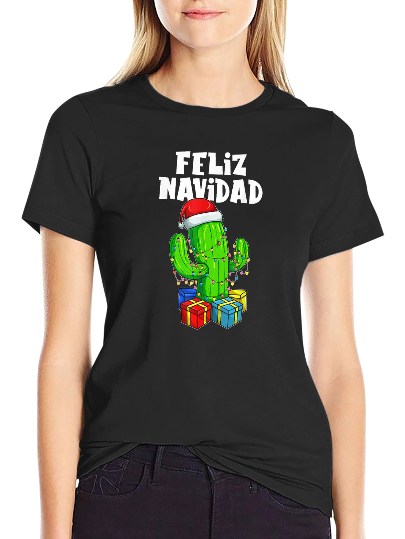 Feliz Navidad Cactus Christmas T-Shirt